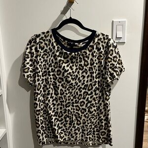 J. Crew Leopard Print Short Sleeve Top